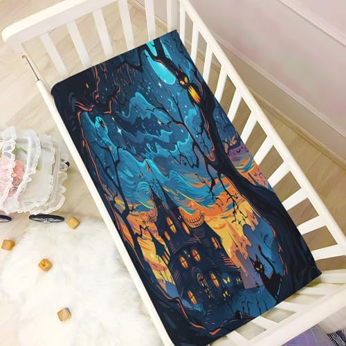 Halloween Black Cat Crib Sheets Pack N Play 39x27
