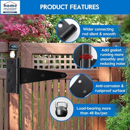 HOME MASTER HARDWARE 8 Inch Gate Hinges 4 Pack