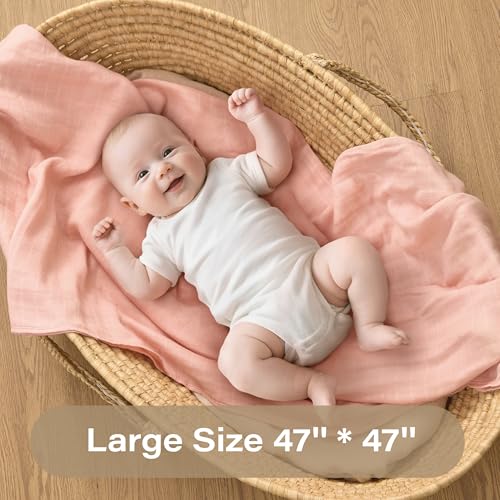 Moonkie Muslin Swaddle Blankets with Pacifier Clip 4 Pack