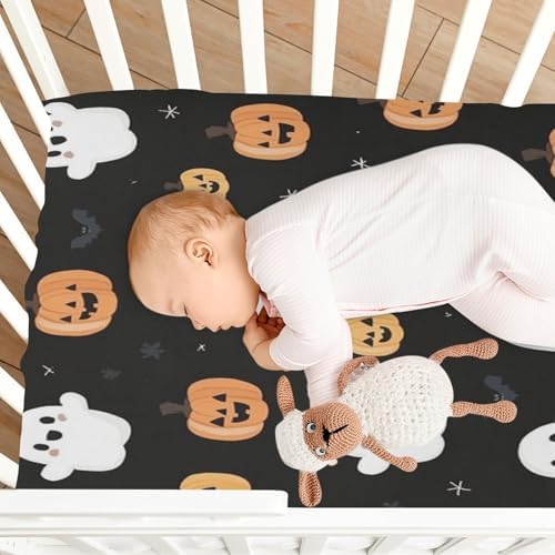 FUGIDOG Halloween Boo Crib Sheets for Boys Girls 1