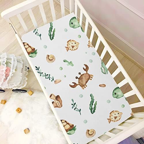 Kigai Watercolor Sea Turtles Crib Sheets 52x28