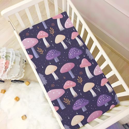 Wassud Cute Cartoon Mushrooms Crib Sheets Pack
