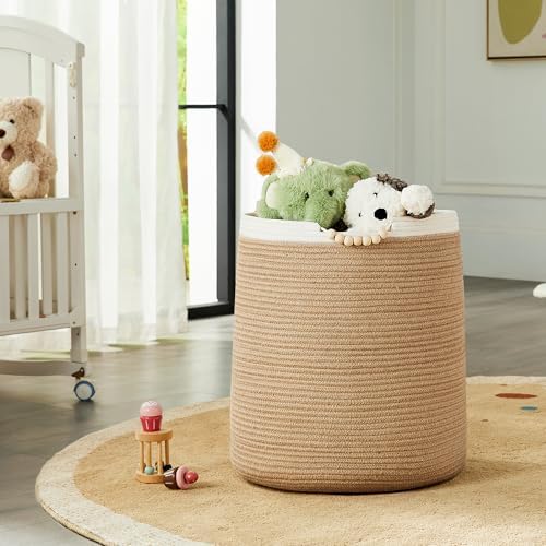 65L Jute Laundry Hamper with Handles 1