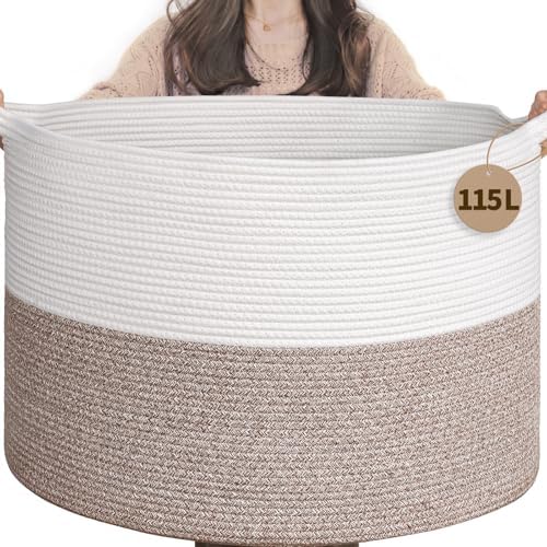 INDRESSME 115L Extra Large Blanket Basket