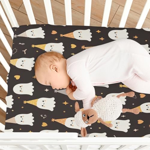 FUGIDOG Halloween Boo Crib Sheet Soft Breathable
