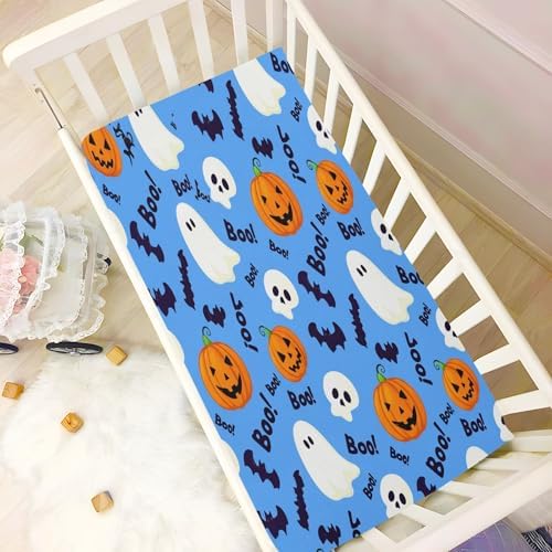 FUGIDOG Halloween Boo Crib Sheets Set