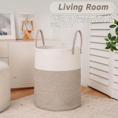 JMvicyroam Large Woven Laundry Basket Hamper 60L