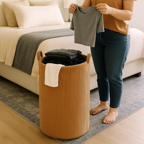 PUTSKA Laundry Basket Hamper Extra Large Brown