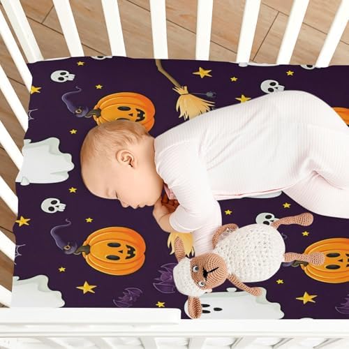 FUGIDOG Halloween Boo Crib Sheet Set