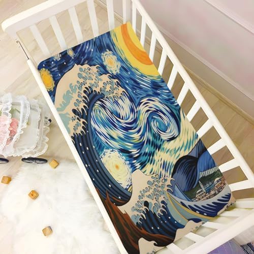 Starry Night Art Crib Sheets for Boys Girls