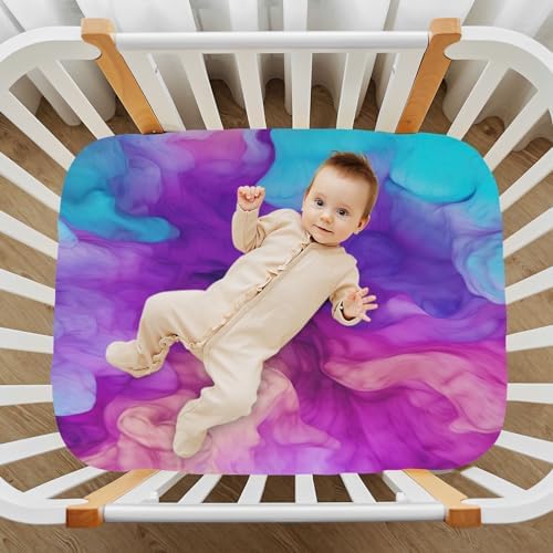 Wassud Abstract Tie-dye Crib Sheets Pack and Play Fitted 27x39 Inches