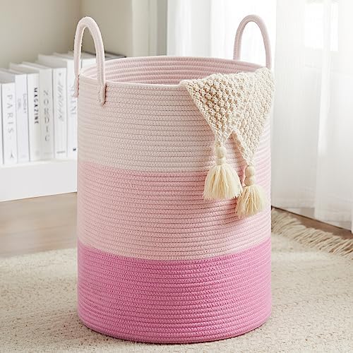Fionas Magic Cotton Rope Laundry Hamper 58L Pink