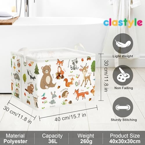Clastyle Collapsible Animal Storage Basket - 36L Grey Rabbit