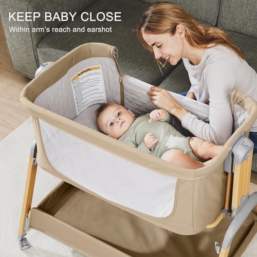 Jimglo 3 in 1 Baby Bassinet with Wheels and Mattress 1