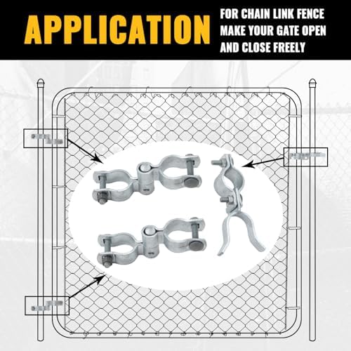 VIVIDA 1-38 Chain Link Gate Hinge Latch Kit Galvanized Steel