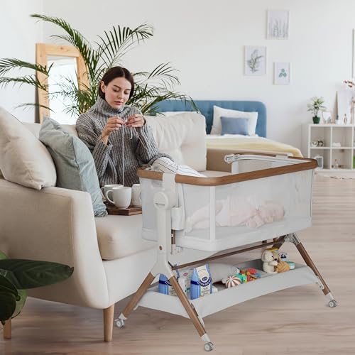 Starmons Bassinet Bedside Sleeper with Rocking Motion