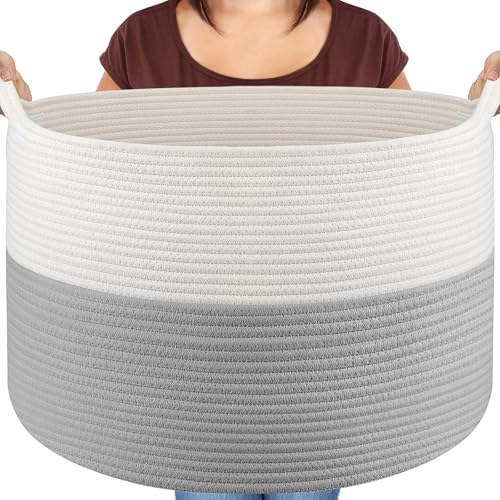 Maliton Extra Large Cotton Rope Storage Basket 22x22x14 1