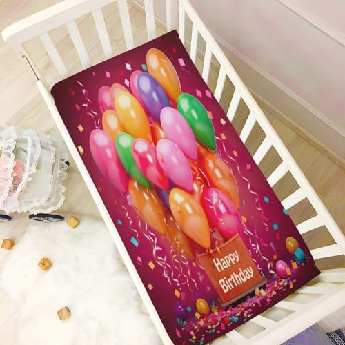 Happy Birthday Balloons Crib Sheets Set