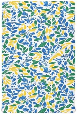 Wassud Doodle Flowers Crib Sheets 27x39 Inch Pack and Play 1