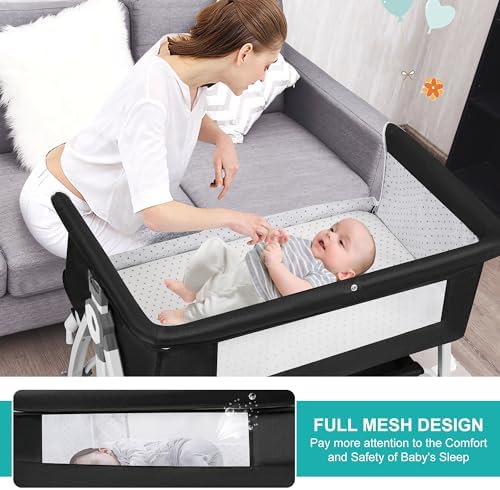 VOOI 3 in 1 Bassinet with Wheels and Canopy