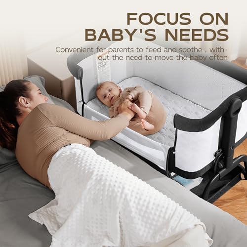 BabyBond 3 in 1 Bassinet with Washable Mattress and Sheet