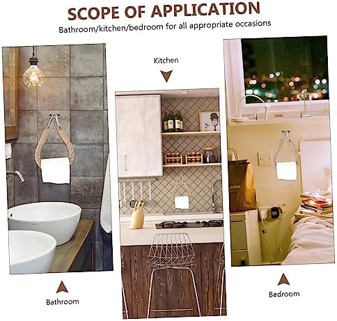 EXHUMKY 1pc Creative Rope Toilet Paper Holder Rustic Bathroom Decor