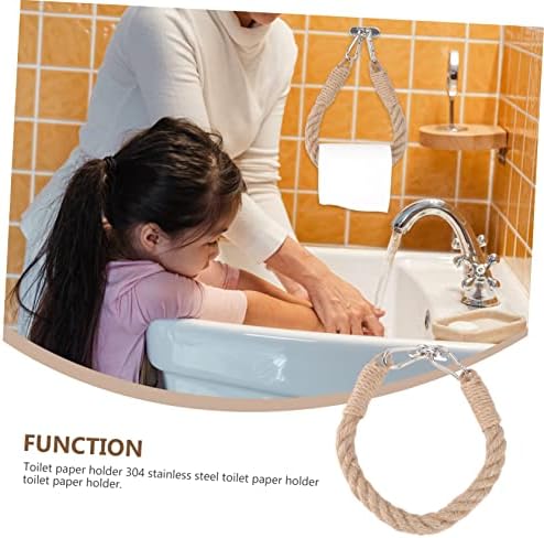 Housoutil Brown Toilet Paper Holder with Rustic Design