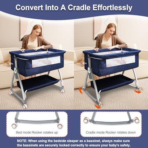 YTHFGRT 3 in 1 Bedside Bassinet for Baby 1