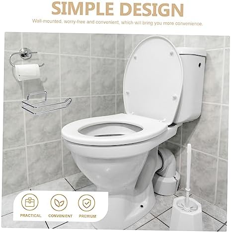 POPETPOP Carbon Steel Toilet Paper Holder Bathroom Mount