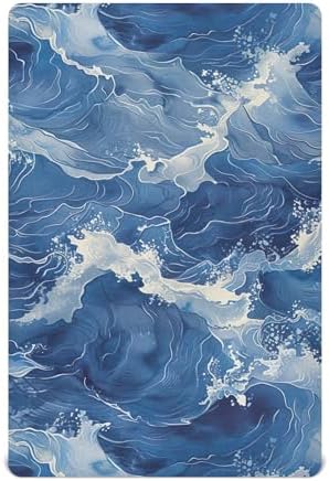 Wassud Blue Waves Crib Sheets for Boys Girls 1