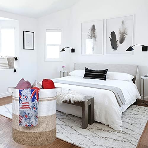 COMSE Extra Large Cotton Rope Woven Laundry Basket
