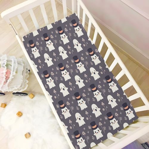 FUGIDOG Halloween Boo Crib Sheets for Boys Girls