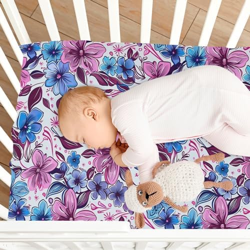Wassud Colored Cartoon Flower Crib Sheets Pack