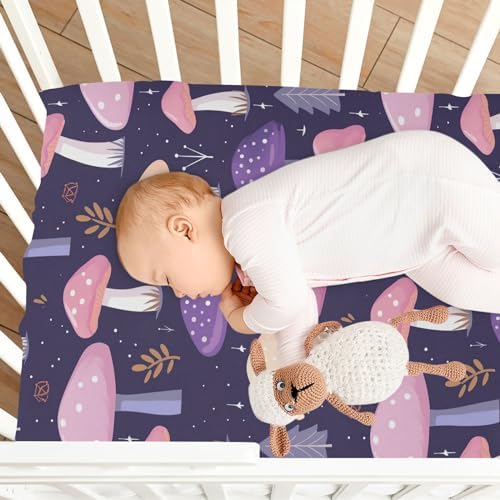 Wassud Cute Cartoon Mushrooms Crib Sheets Pack