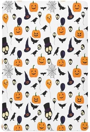FUGIDOG Halloween Pumpkin Crib Sheets Soft Breathable