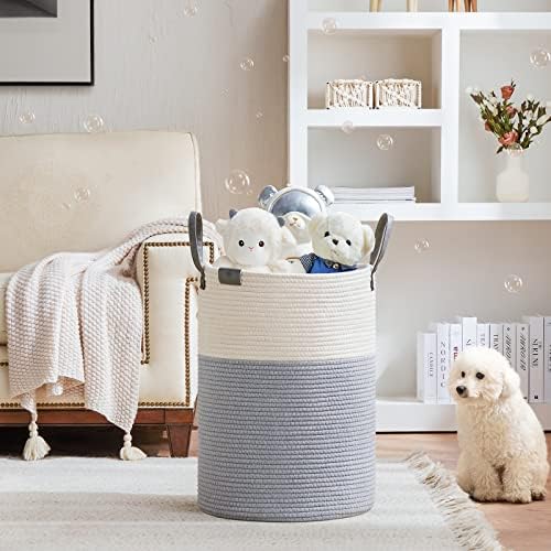 VIPOSCO Tall Laundry Basket with Leather Handle