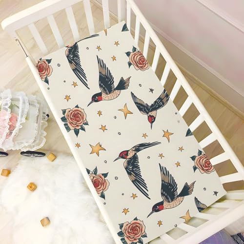 Wassud 28x52 Inch Crib Sheets Pack and Play Set for Boys Girls