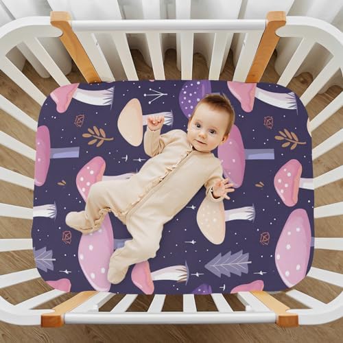 Wassud Cute Cartoon Mushrooms Crib Sheets Pack