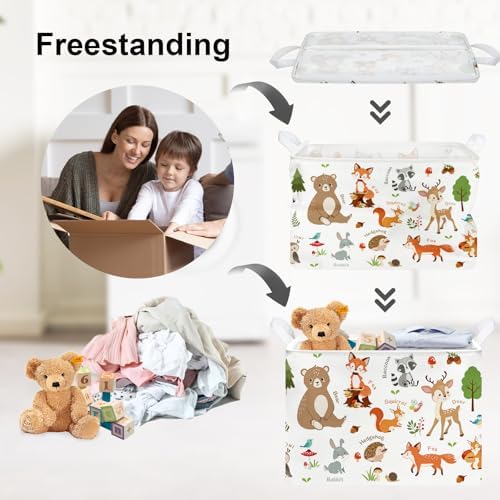 Clastyle Collapsible Animal Storage Basket - 36L Grey Rabbit
