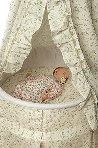 Badger Basket Empress Canopy Bassinet - 2-in-1 Rocking Cradle with Storage