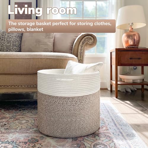 Goodpick Large Woven Cotton Rope Storage Basket