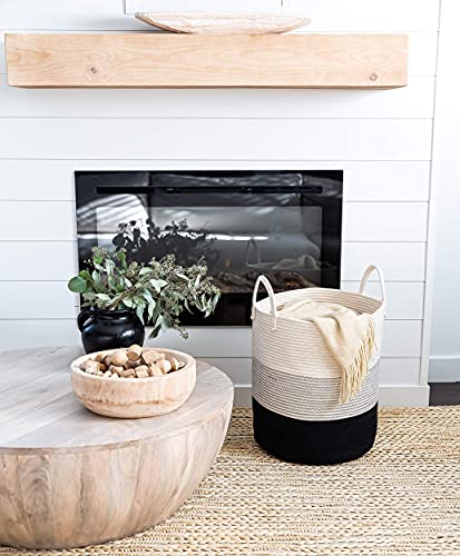 OrganiHaus Woven Cotton Rope Storage Basket 15x18