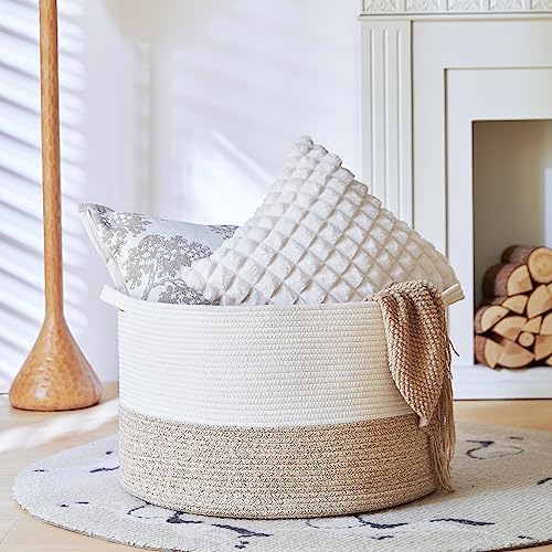 Extra Large Cotton Rope Storage Basket 22x14