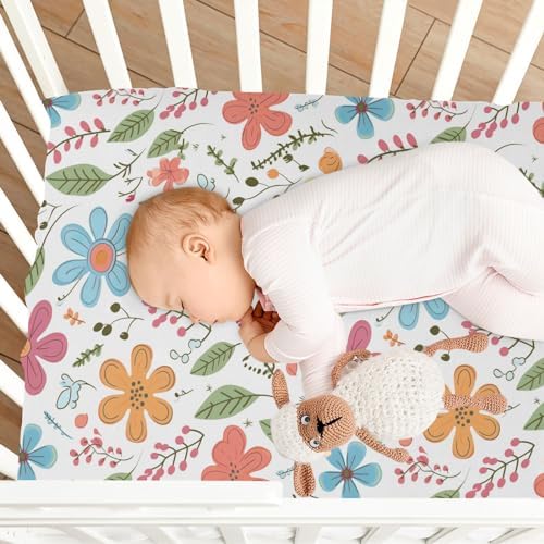 Wassud Cute Cartoon Flowers Crib Sheets Pack