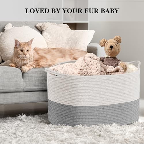 Maliton Extra Large Cotton Rope Storage Basket 22x22x14 1