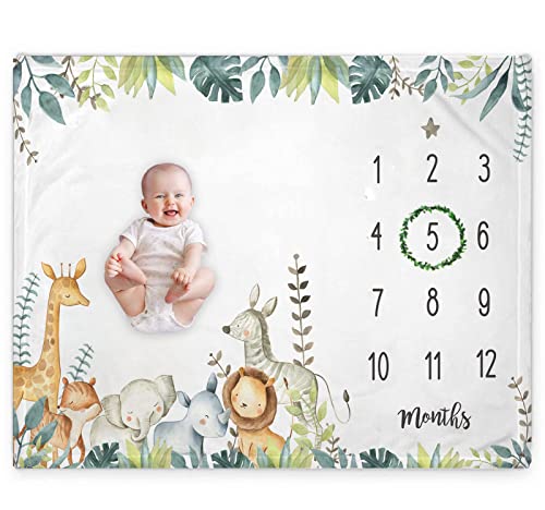 Ckewfaz Popfavors Safari Baby Growth Chart Blanket