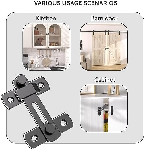 Gate Latch Lock - Carbon Steel Black 360 Degree Rotation