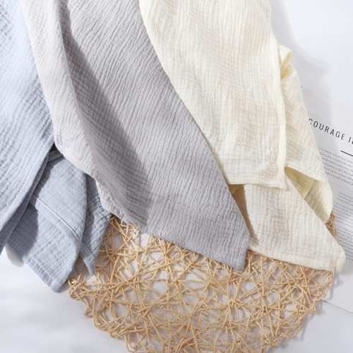 Arnzion 3 Pack Muslin Swaddle Blankets 40x40in - Ultra Soft and Breathable