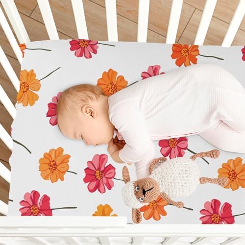 Wassud Flowers Pattern Crib Sheets 27x39 Inch