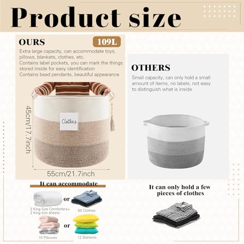 Teenyyou 109L Extra Large Blanket Basket Storage